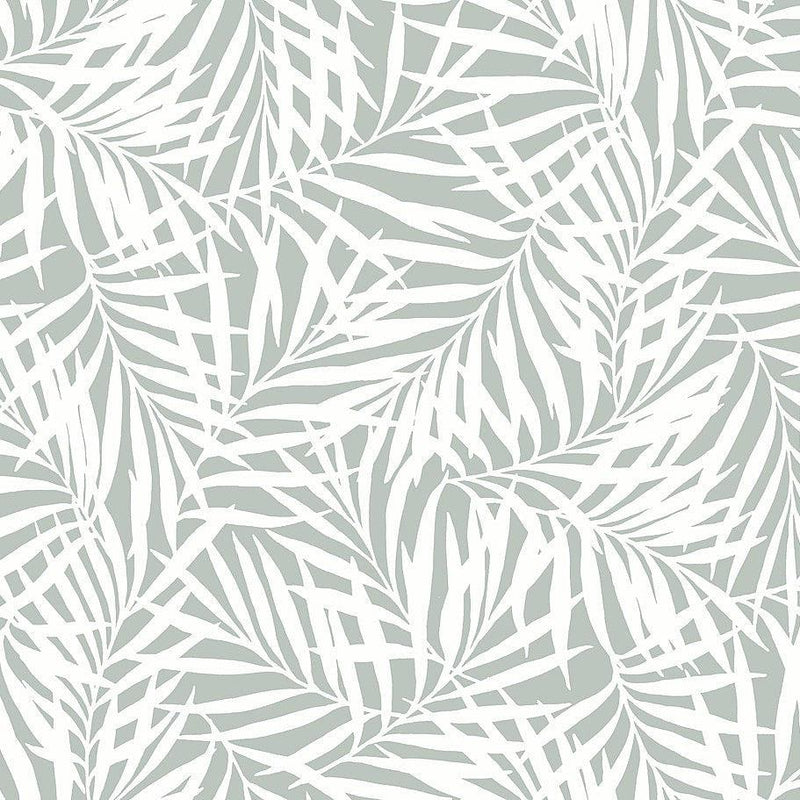 Wallpaper Oahu Fronds Wallpaper Sample // Light Green & White 8 x 10 