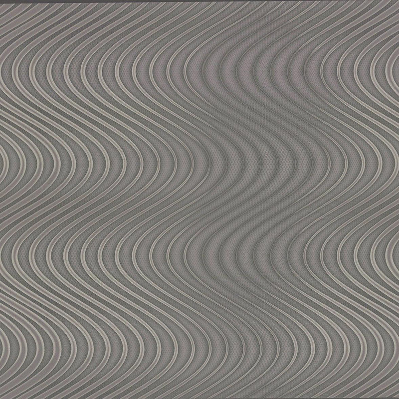 Wallpaper Ocean Swell Wallpaper Sample // Charcoal & Grey 8 x 10 