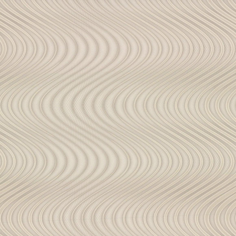 Wallpaper Ocean Swell Wallpaper Sample // Taupe & Beige 8 x 10 