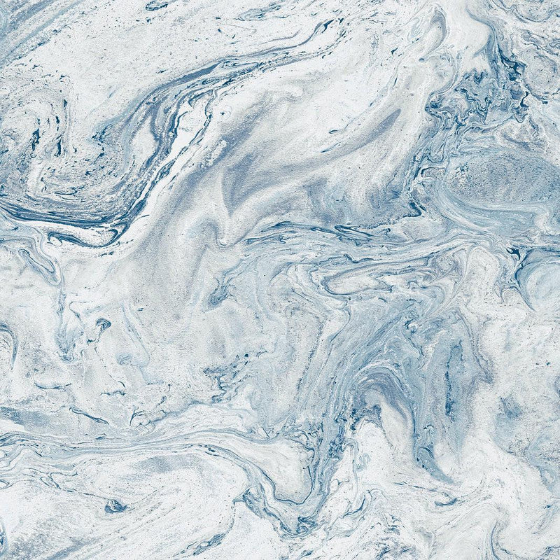 Wallpaper Oil & Marble Peel & Stick Wallpaper Sample // Blue 8 x 10 