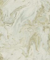 Wallpaper Oil & Marble Wallpaper // Green & Gold Metallic 