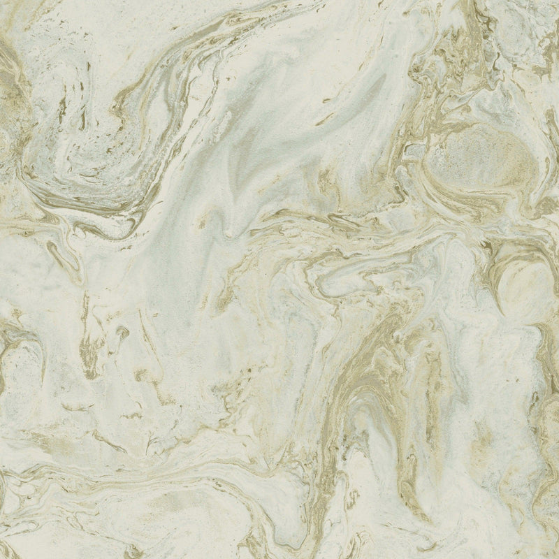 Wallpaper Oil & Marble Wallpaper Sample // Green & Gold Metallic 8 x 10 