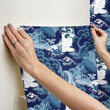 Wallpaper Old Peking Peel & Stick Wallpaper // Navy Blue 