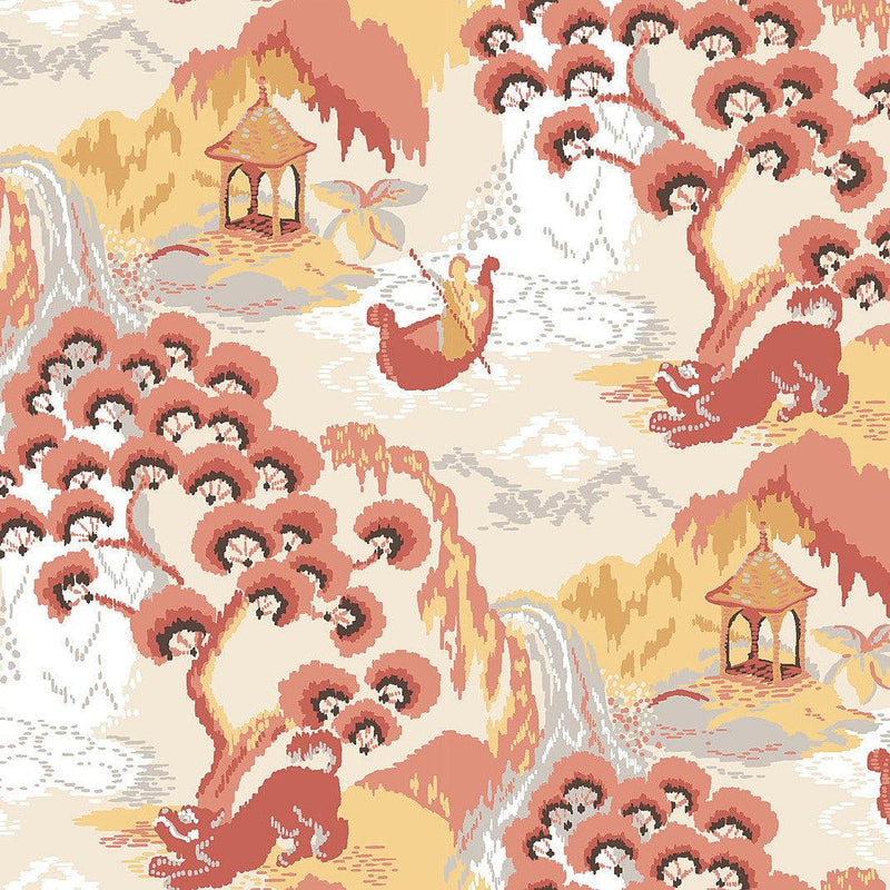 Wallpaper Old Peking Peel & Stick Wallpaper Sample // Pink Lemonade 8 x 10 