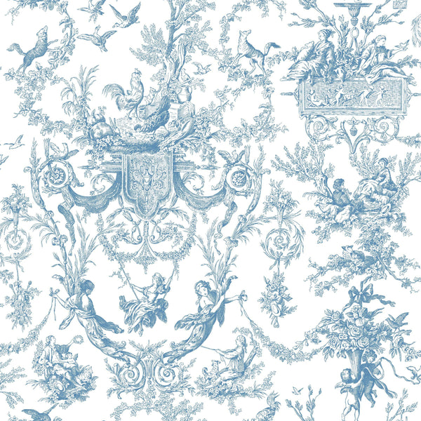 Wallpaper Old World Toile Wallpaper // Blue & White 