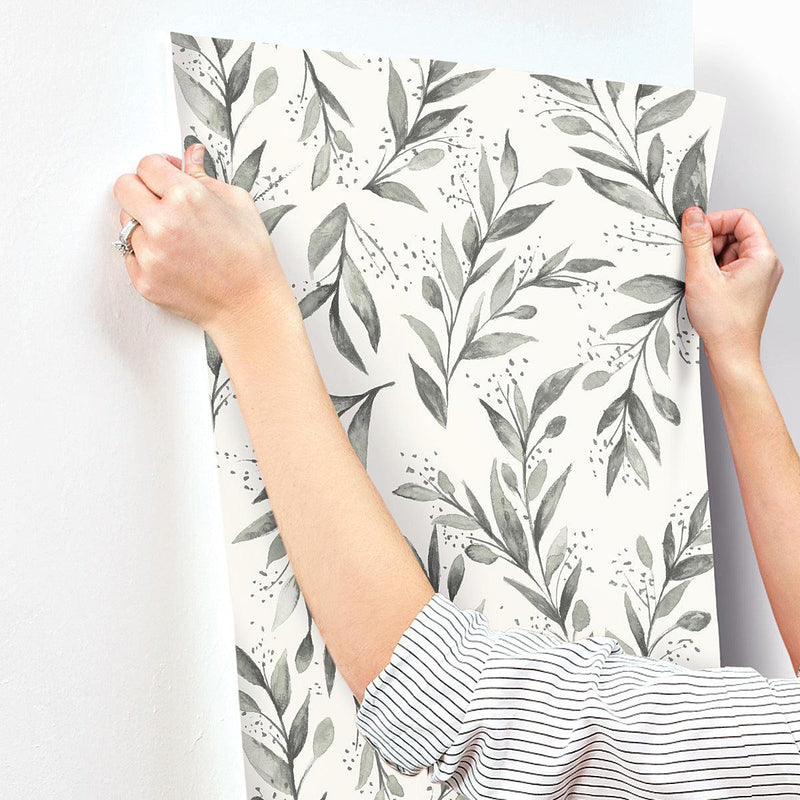 Wallpaper Olive Branch Wallpaper // Charcoal 