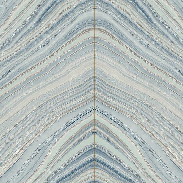 Wallpaper Onyx Strata Peel & Stick Wallpaper // Mist Blue 