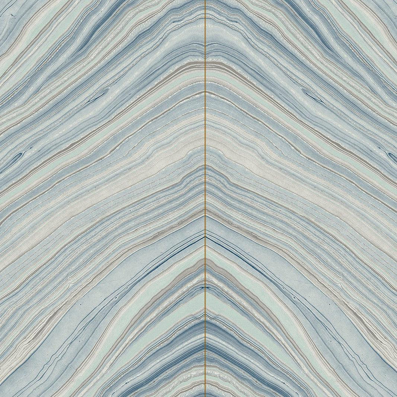 Wallpaper Onyx Strata Peel & Stick Wallpaper Sample // Mist Blue 8 x 10 