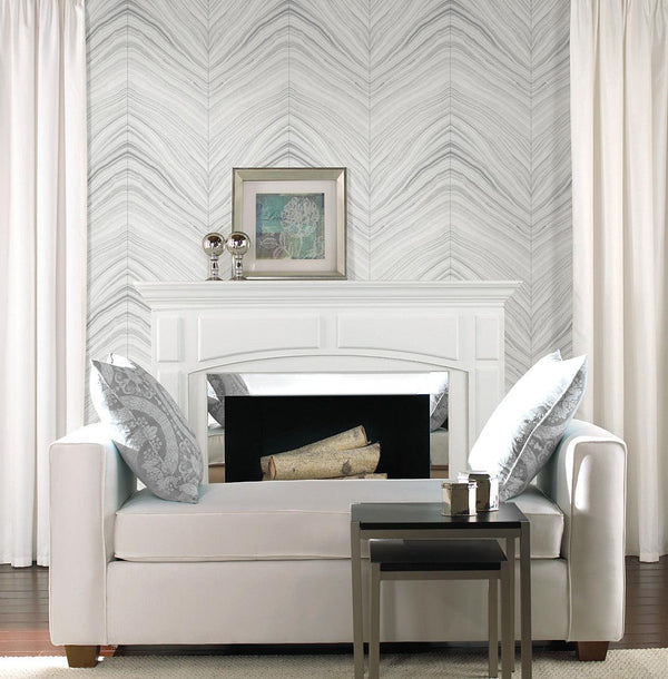 Wallpaper Onyx Strata Peel & Stick Wallpaper // Sheer Grey 