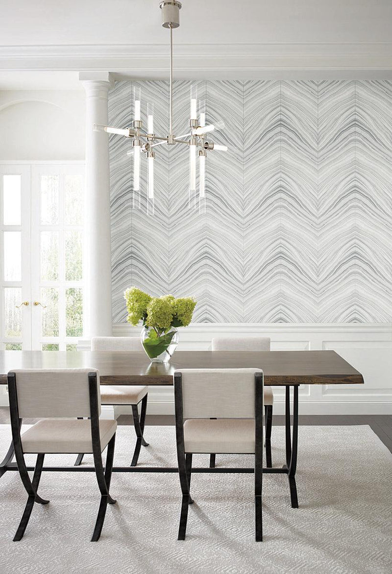 Wallpaper Onyx Strata Wallpaper // Grey 