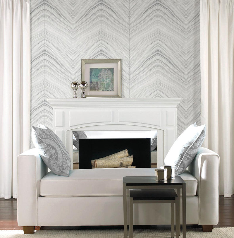 Wallpaper Onyx Strata Wallpaper // Grey 