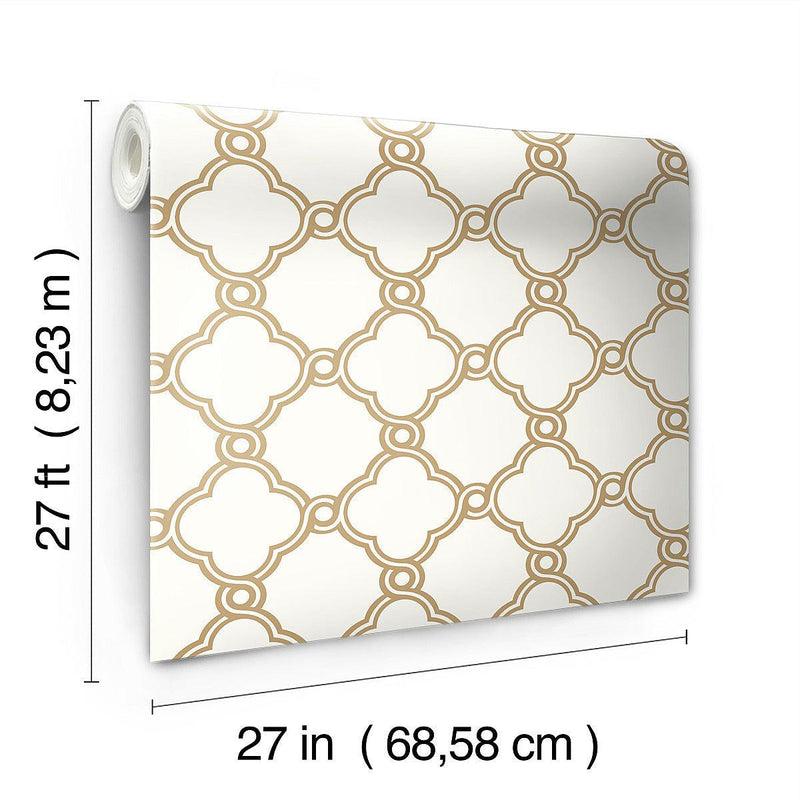 Wallpaper Open Trellis Wallpaper // Gold Metallic 