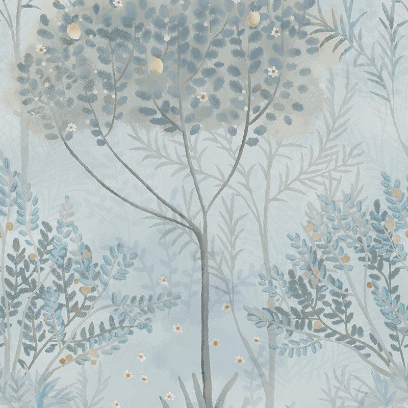 Wallpaper Orchard Wallpaper Sample // Blue & Grey 8 x 10 
