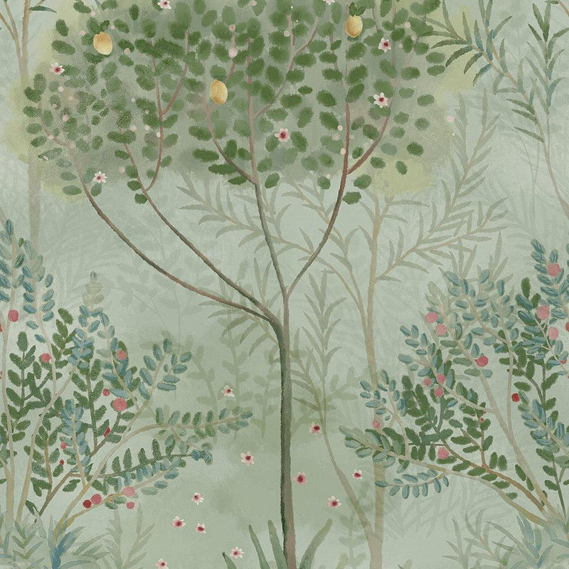 Wallpaper Orchard Wallpaper Sample // Green 8 x 10 