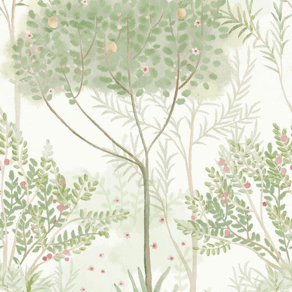 Wallpaper Orchard Wallpaper // White & Green 