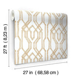 Wallpaper Oriental Lattice Wallpaper // White & Gold 