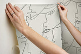 Wallpaper Pablo Portraits Peel & Stick Wallpaper // Linen & Charcoal 