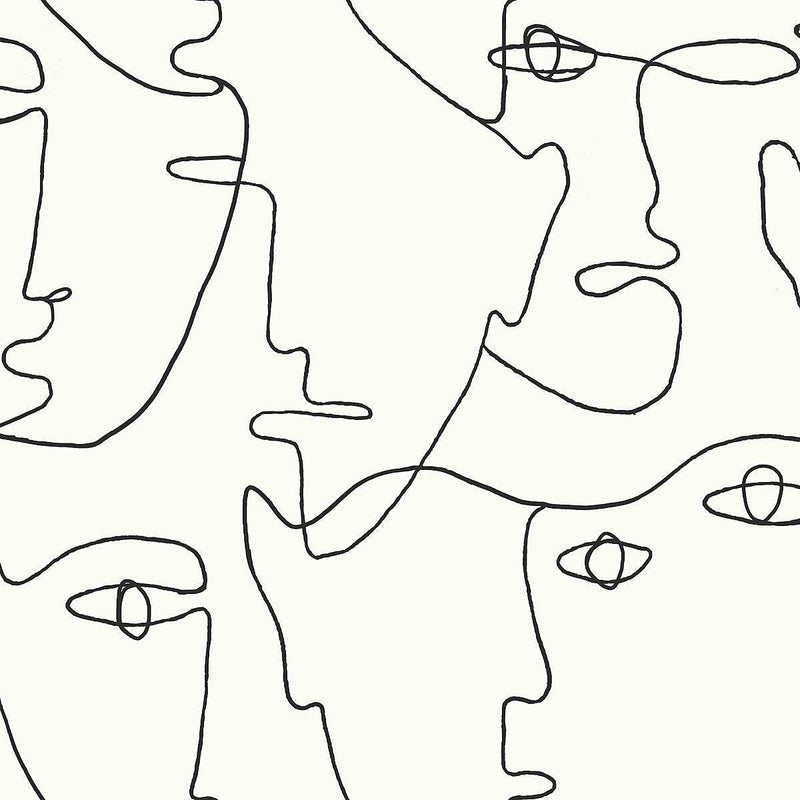 Wallpaper Pablo Portraits Peel & Stick Wallpaper Sample // Black 8 x 10 