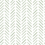 Wallpaper Painted Herringbone Wallpaper // Green 