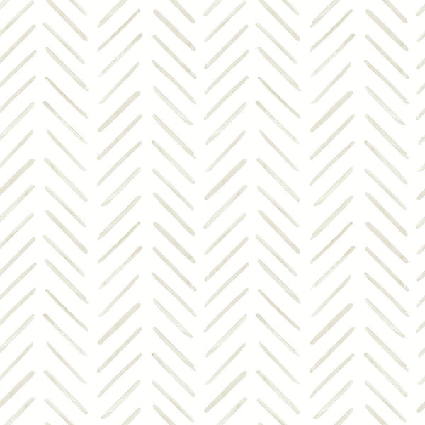 Wallpaper Painted Herringbone Wallpaper // Off White 