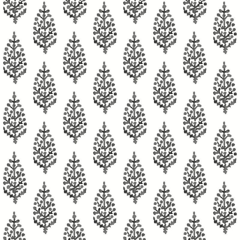 Wallpaper Paisley on Calico Wallpaper Sample // Black & White 8 x 10 