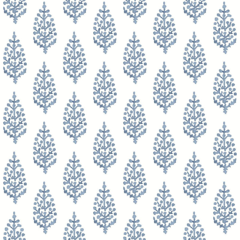 Wallpaper Paisley on Calico Wallpaper Sample // Blue 8 x 10 