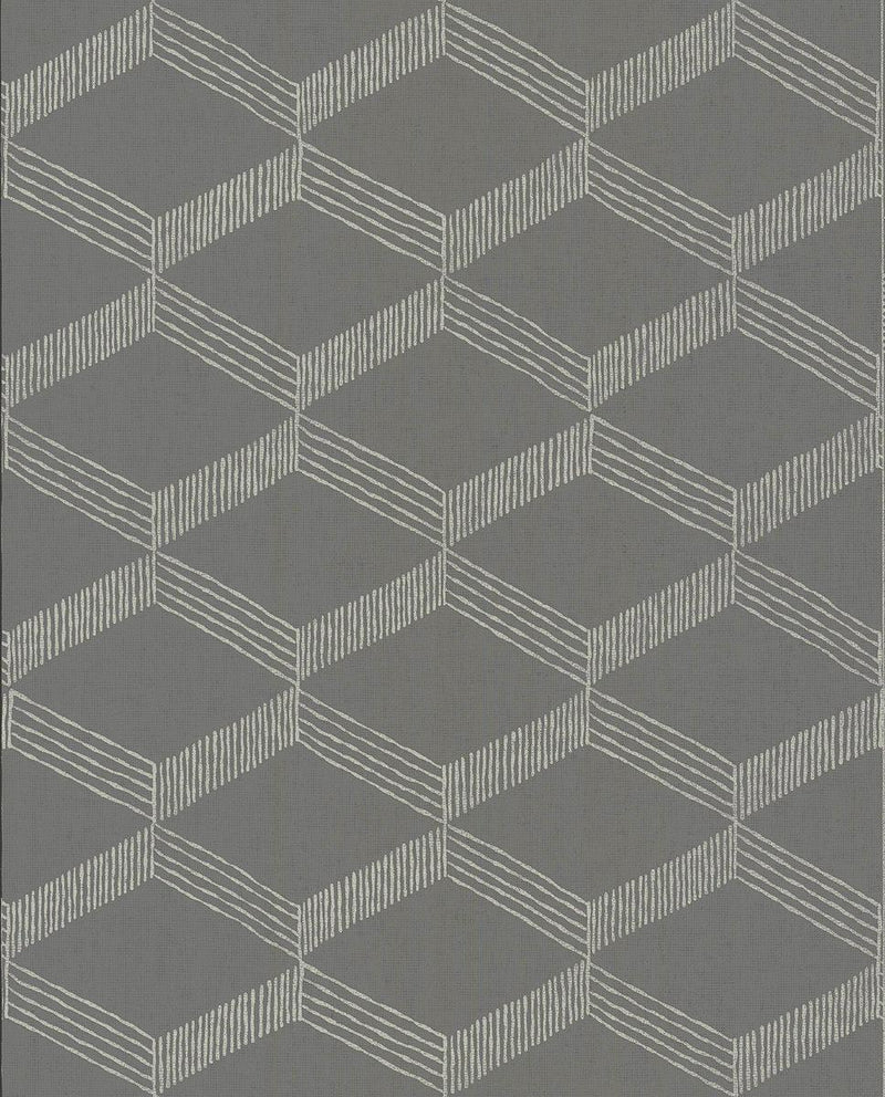 Wallpaper Palisades Paperweave Wallpaper // Grey & White 