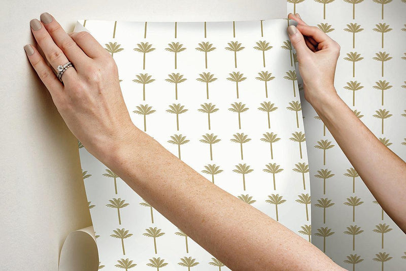 Wallpaper Palm Bay Peel & Stick Wallpaper // Gold 