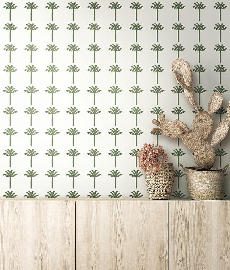 Wallpaper Palm Bay Peel & Stick Wallpaper // Green 