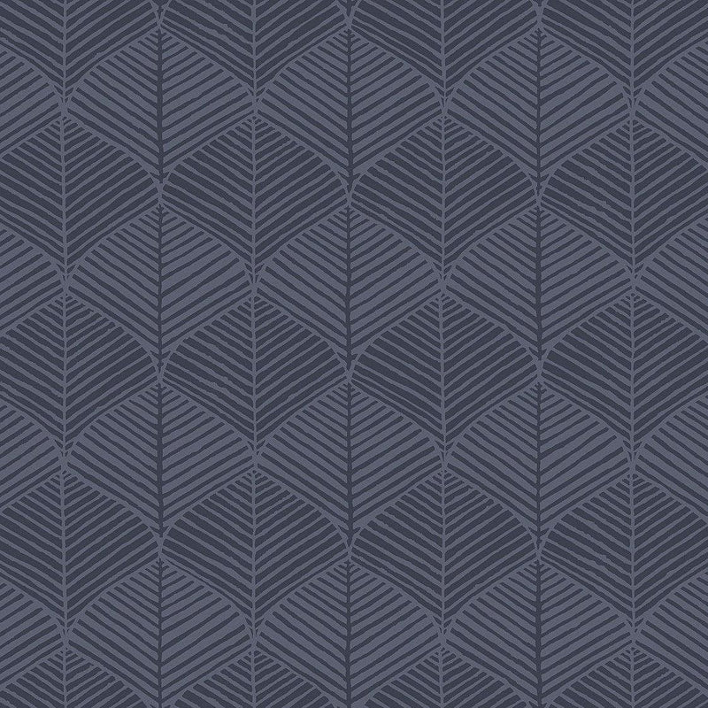 Wallpaper Palm Thatch Wallpaper Sample // Navy 8 x 10 