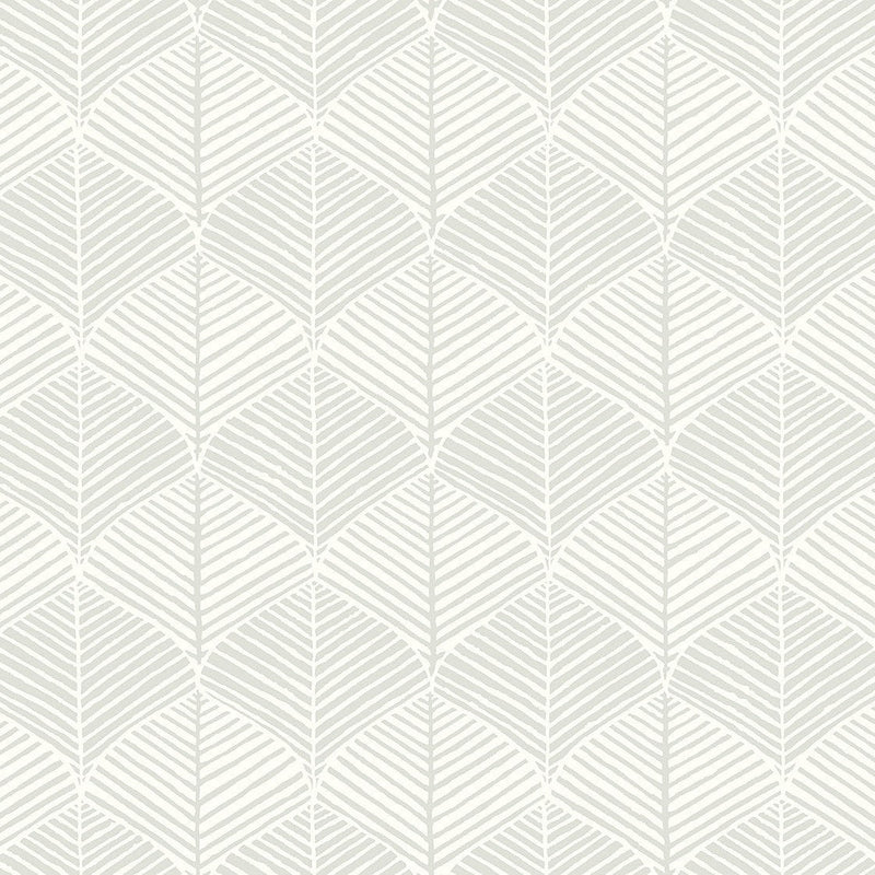 Wallpaper Palm Thatch Wallpaper Sample // White & Grey 8 x 10 