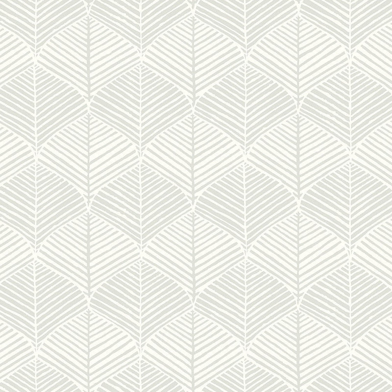 Wallpaper Palm Thatch Wallpaper // White & Grey 