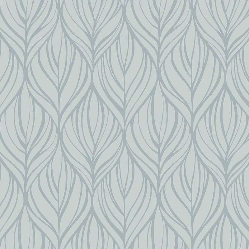 Wallpaper Palma Wallpaper Sample // Blue & Silver 8 x 10 