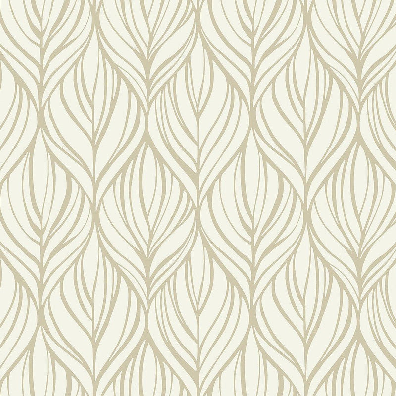 Wallpaper Palma Wallpaper Sample // White & Gold 8 x 10 