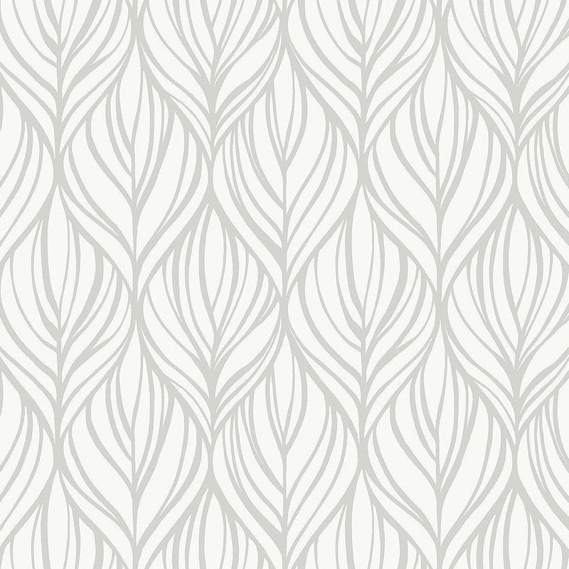 Wallpaper Palma Wallpaper Sample // White & Silver 8 x 10 