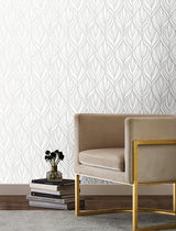 Wallpaper Palma Wallpaper // White & Silver 