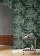 Wallpaper Palmetto Wallpaper // Black & Green 