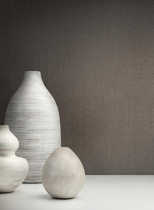 Wallpaper Panama Weave Wallpaper // Brown Metallic 