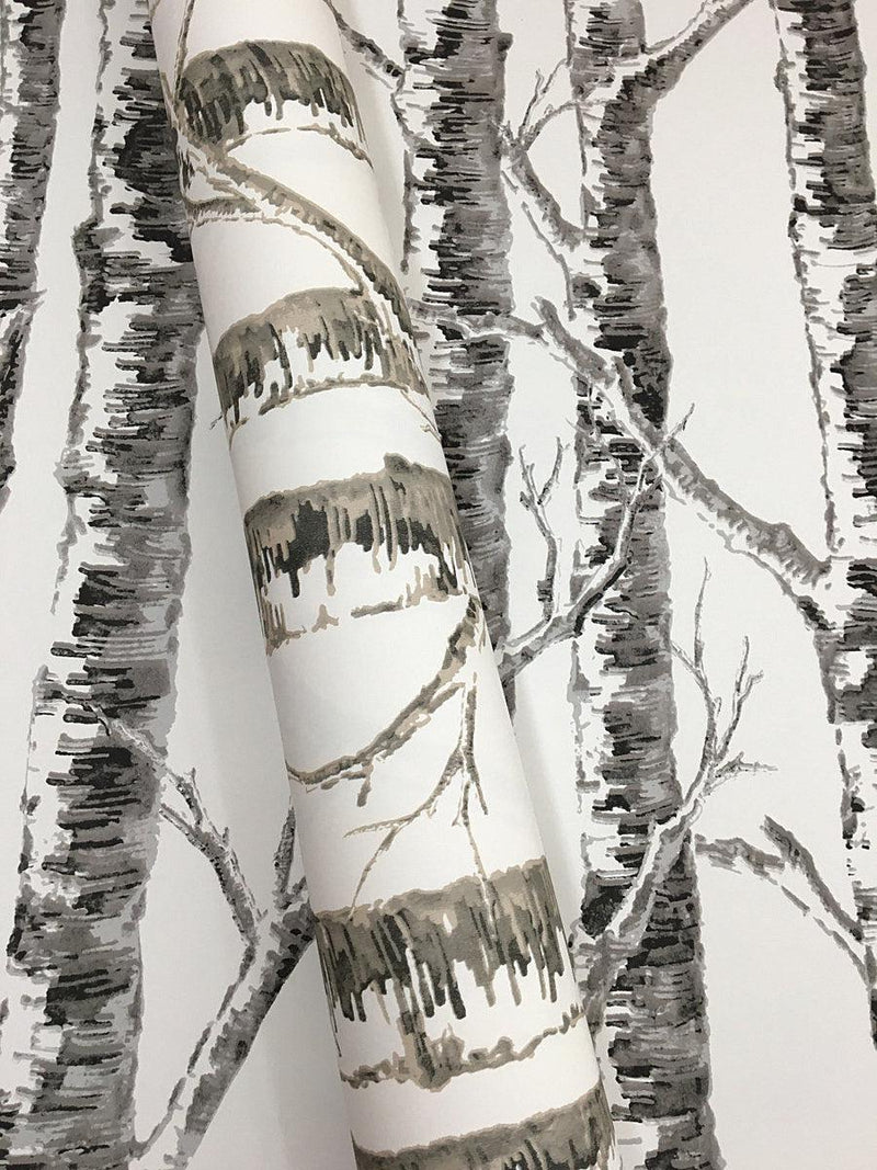 Wallpaper Paper Birch Wallpaper // Black & White 