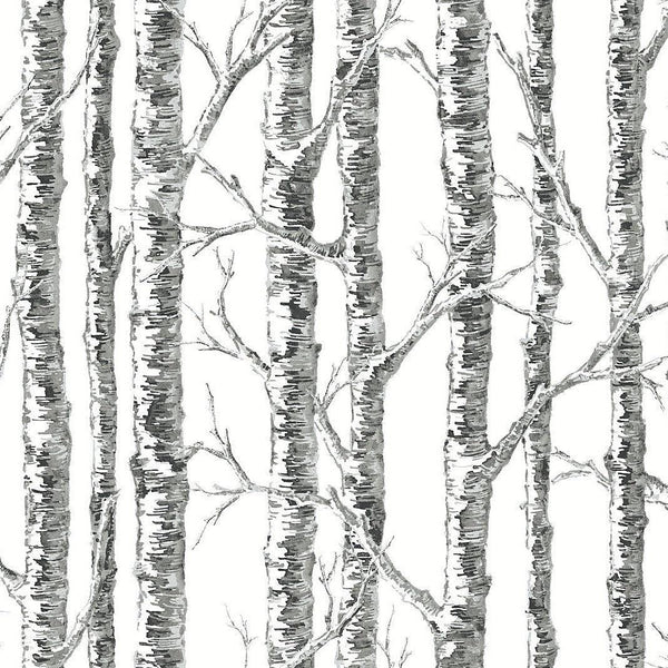 Wallpaper Paper Birch Wallpaper // Black & White 