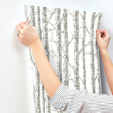 Wallpaper Paper Birch Wallpaper // White & Grey 