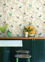 Wallpaper Papillon Wallpaper // Gold & Blue 