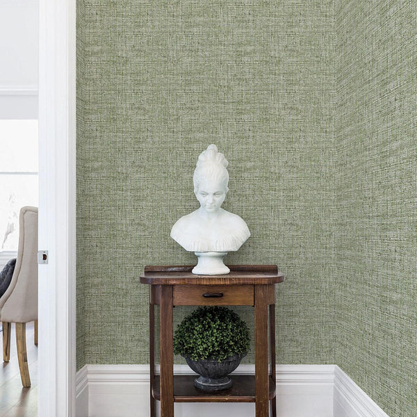 Wallpaper Papyrus Weave Peel & Stick Wallpaper // Green 