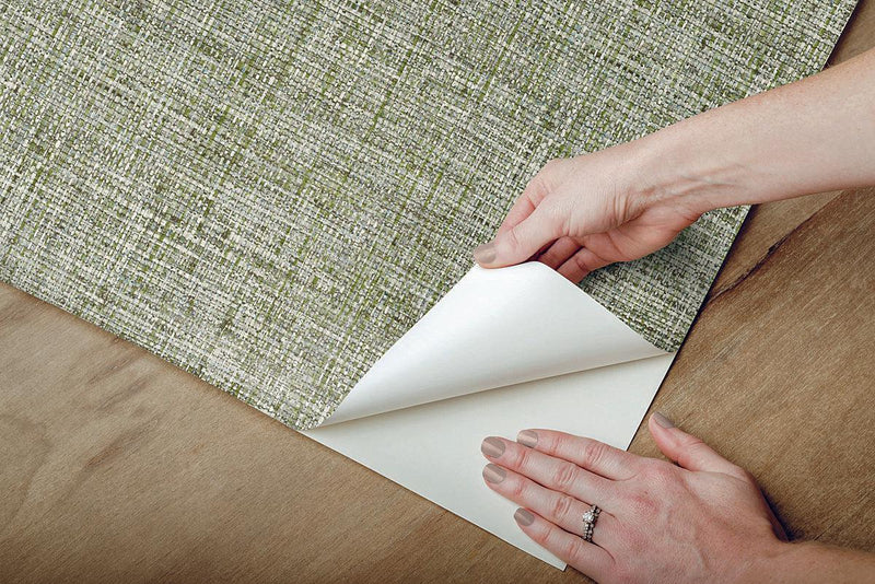 Wallpaper Papyrus Weave Peel & Stick Wallpaper // Green 