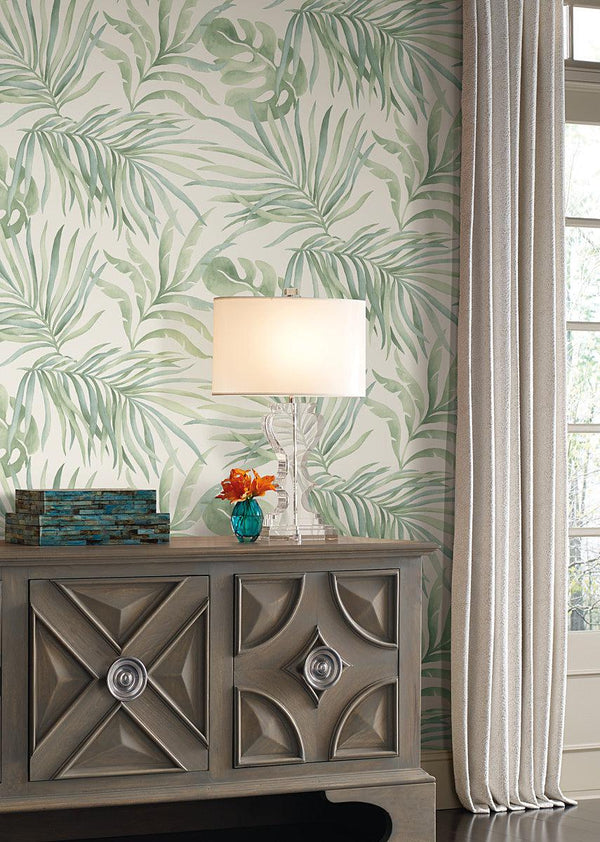 Wallpaper Paradise Palm Wallpaper // Light Green 