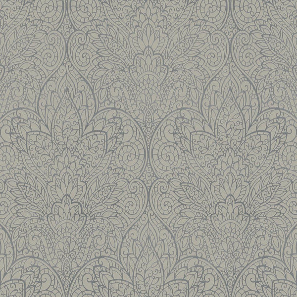 Wallpaper Paradise Wallpaper // Dark Taupe & Silver 