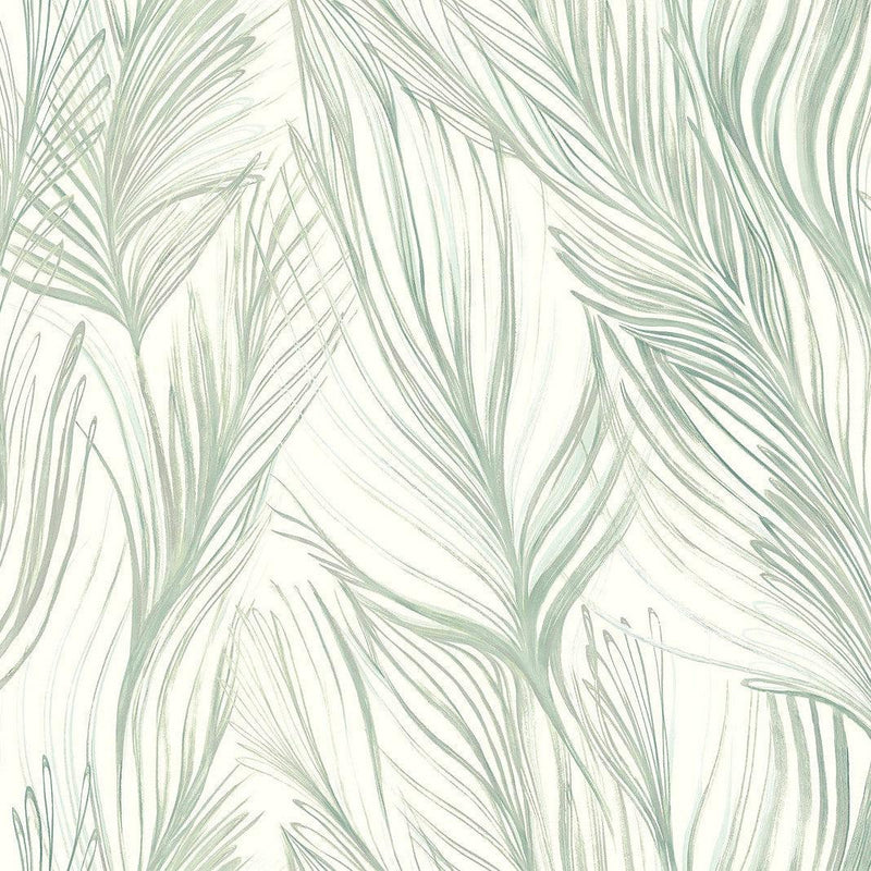 Wallpaper Peaceful Plume Wallpaper Sample // Light Blue 8 x 10 
