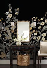 Wallpaper Peacock Wall Mural // Black 