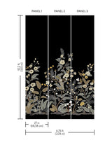 Wallpaper Peacock Wall Mural // Black 
