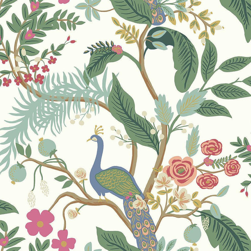 Wallpaper Peacock Wallpaper Sample // Periwinkle 8 x 10 